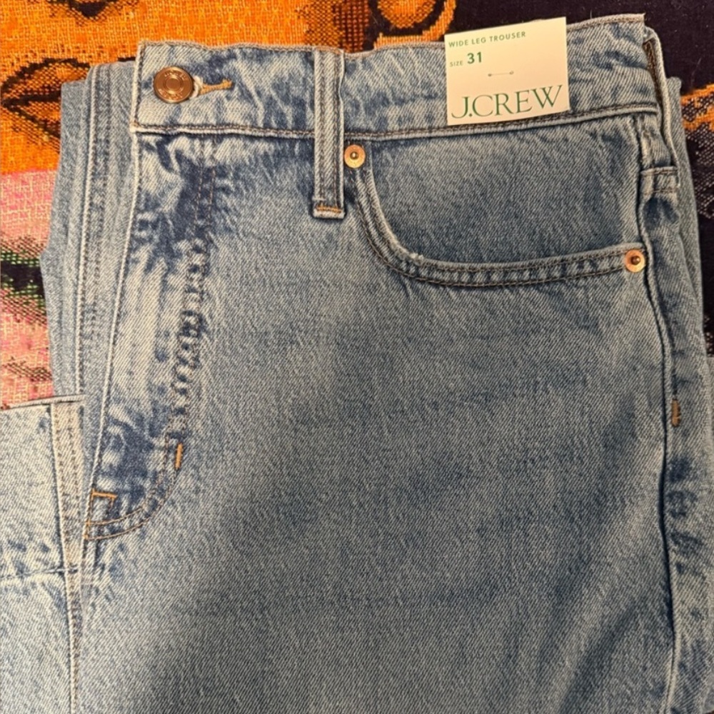 J. Crew high waisted Wide Leg trouser Jeans - Picture 2 of 8